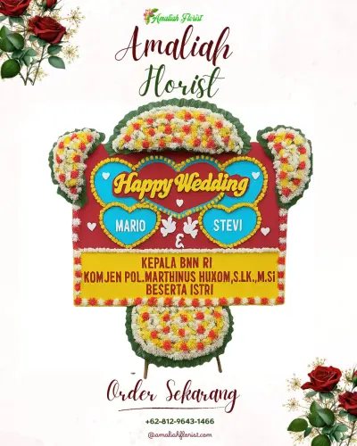 Karangan Papan Bunga Pernikahan di Manggihan